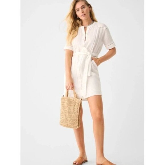 FAHERTY Prado Linen Dress In White Size XS - Picture 1 of 9